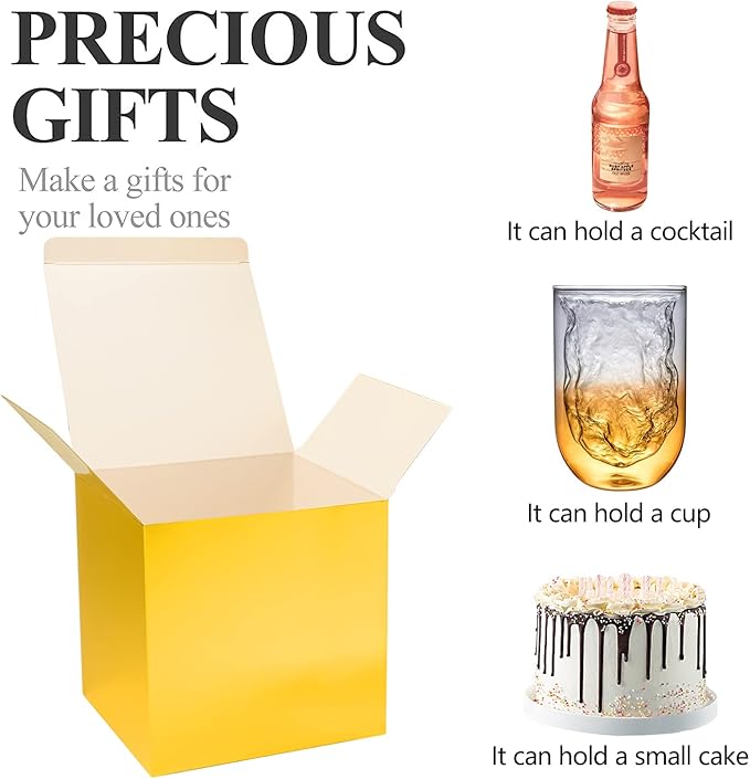 COTOPHER Small Gift Boxes 25 Pack 6x6x6 inches Gold Gift Boxes - Image 2