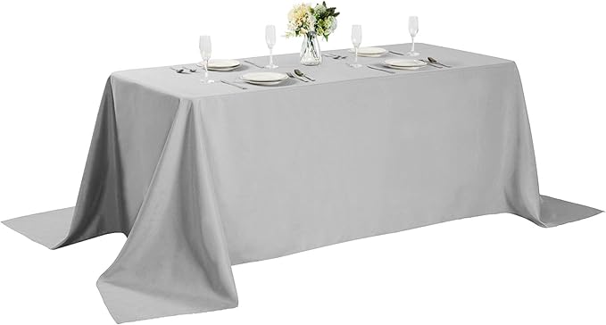 Rectangle Tablecloth 90x132 inch Washable Polyester Fabric Table Cloth by Cupuamon