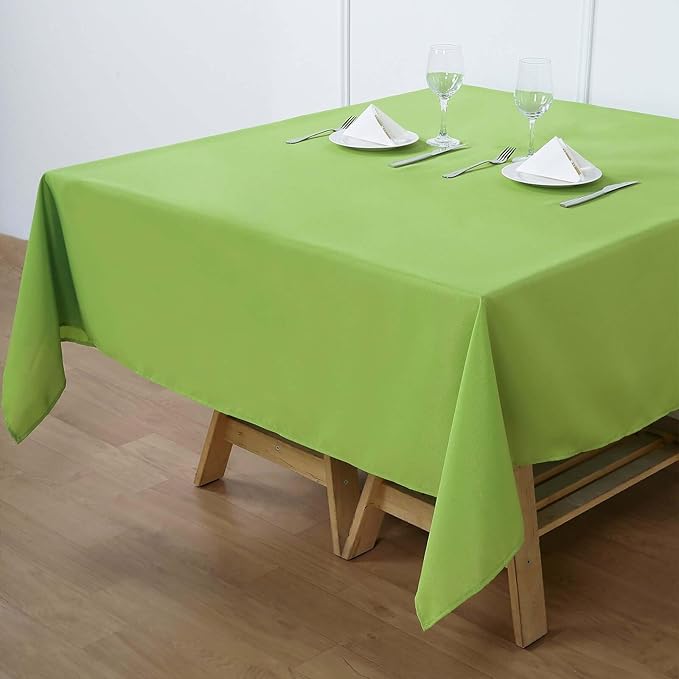 Efavormart 70" Lime Green Square Polyester Tablecloth - Image 2