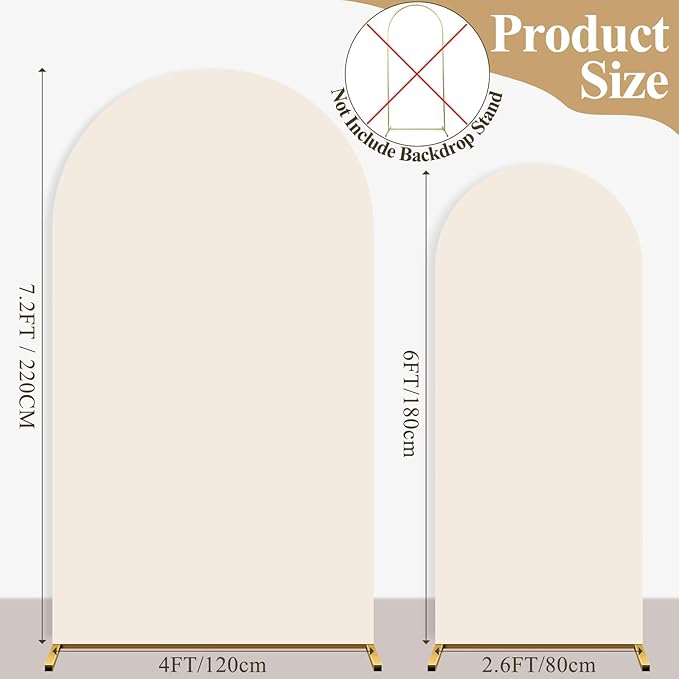 Ledido Wedding Arch Backdrop Cover 6FT 7.2FT Arch Covers 2Set Fitted Stretchy - Image 5