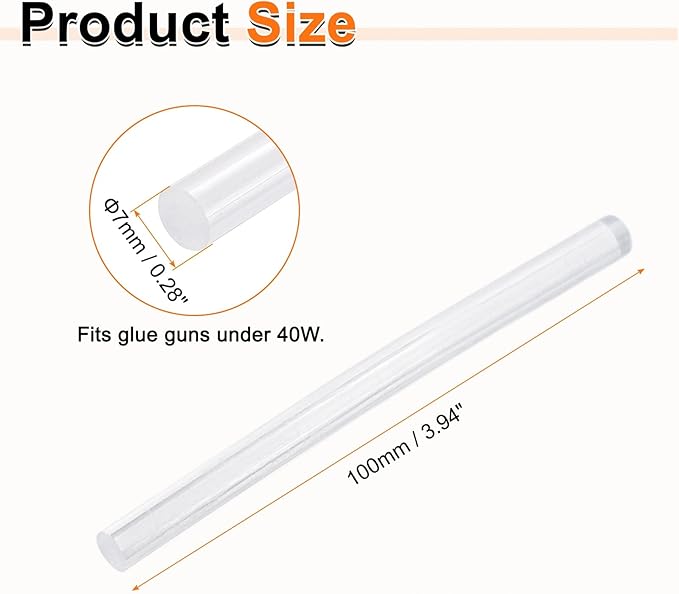 HARFINGTON 10pcs Hot Glue Sticks 0.28" Dia x 3.94" Long EVA Mini Hot Melt - Image 2
