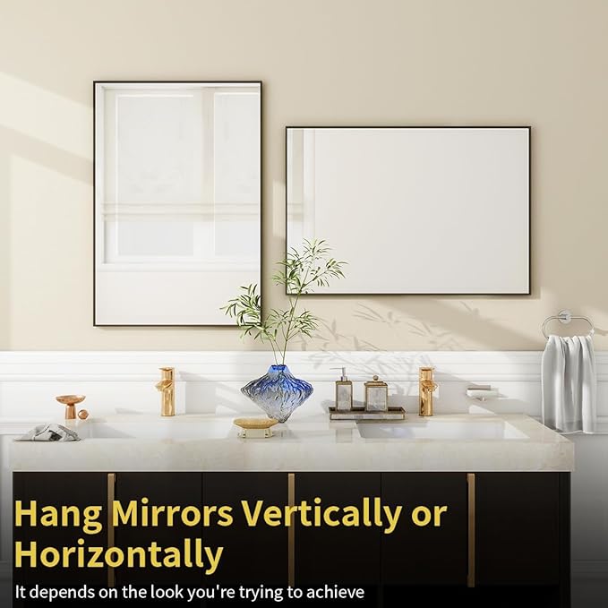 BEAUTYPEAK Black Bathroom Wall Mirror - Image 4