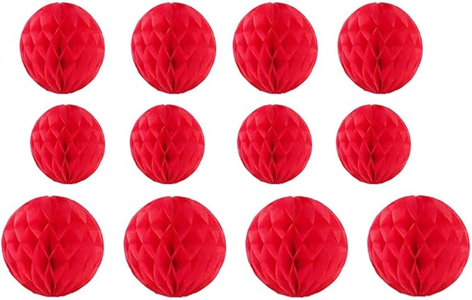 12pcs Party Honeycomb Balls Decorations 4'' 8'' 10'' Honeycomb Ball Flower by Yangeey