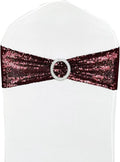 10 Pcs Sequin Chair Sashes Stretch Chair Bands Spandex Polyester Bows by LIZIMI