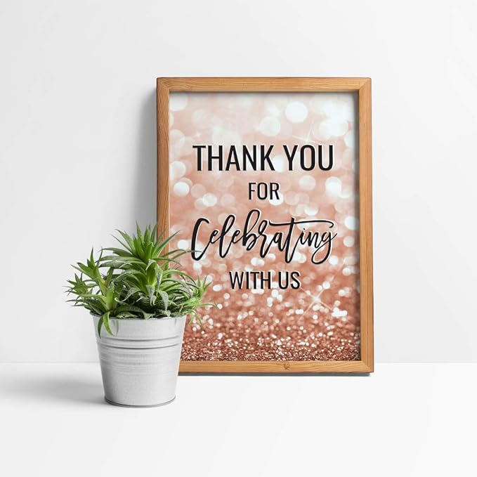 Andaz Press Extra Large Wedding Easel Board Party Sign, 12x18-inch, Glitzy Faux - Image 6