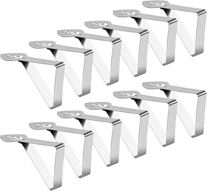 Tablecloth Clips 12 Pack, Heavy Duty Stainless Steel Picnic Table Cloth Holder by Unknown