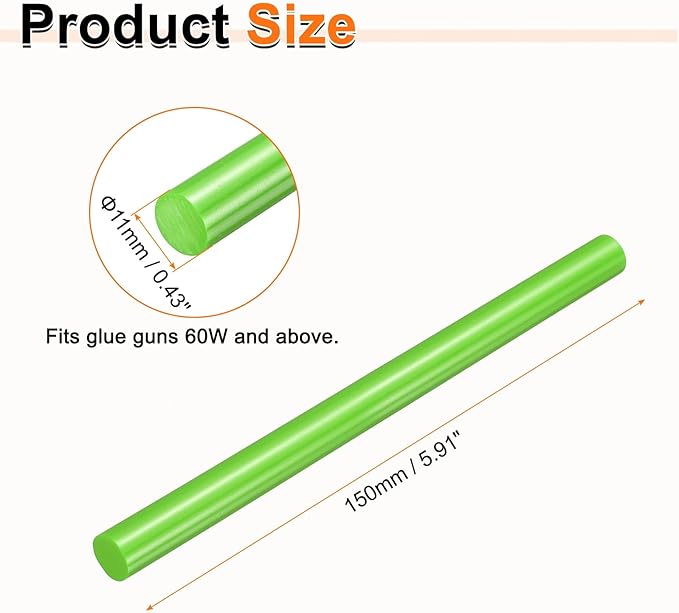 HARFINGTON 10pcs Hot Glue Sticks 0.43" Dia x 5.91" Long EVA Mini Hot Melt - Image 2