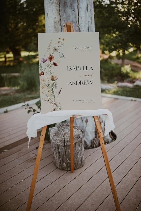 Wedding Welcome Sign, Boho Wedding Welcome sign, Wildflower Wedding Sign - Image 3