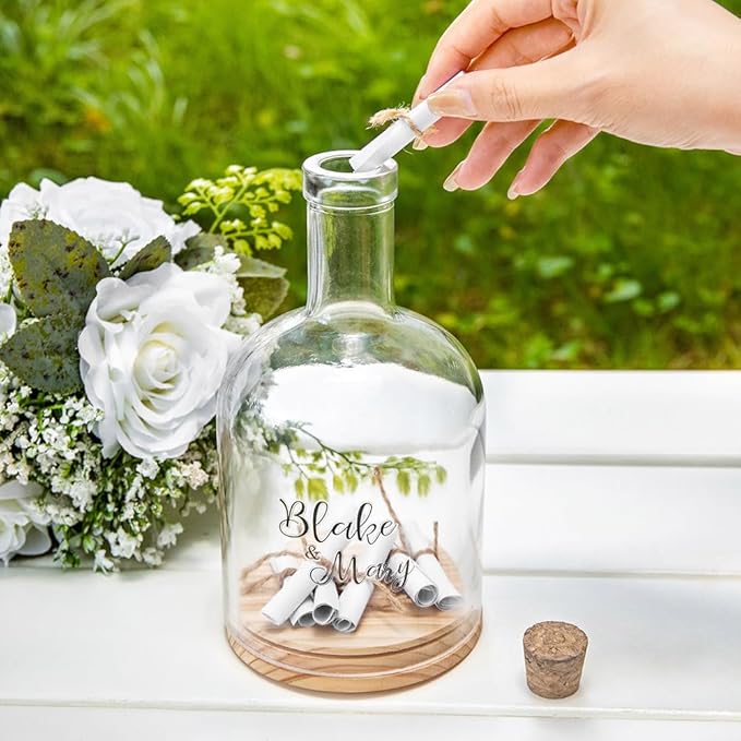 callie Personalized Message in a Bottle Wedding, Custom Couple Names Text on - Image 3