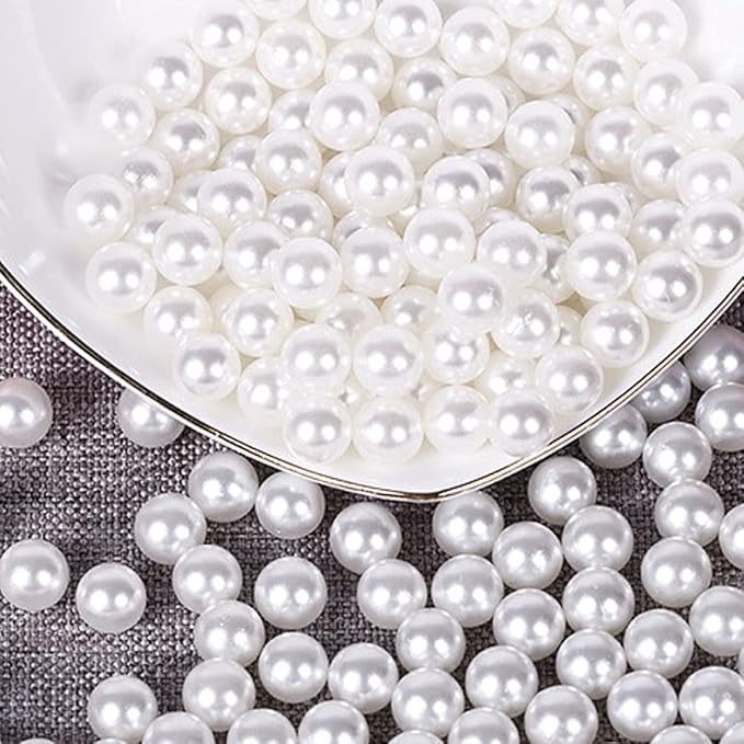 600pcs White Pearl Beads Bulk, 8mm Round White Pearl Beads - Image 3