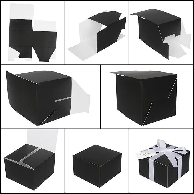COTOPHER Small Gift Boxes 10 Pack 6x6x4 inches Black Gift Boxes - Image 6