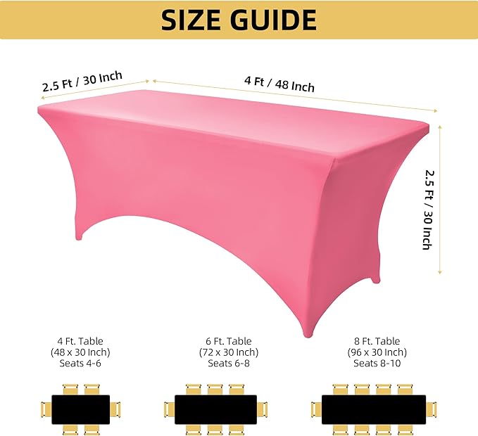 2-Pack 4ft Spandex Table Covers - Image 4