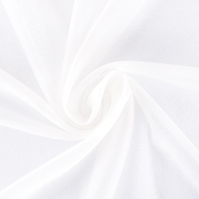 White Elegant Arch Draping Fabric Outdoor 1 Panel 29" × 20Ft Sheer Chiffon - Image 4
