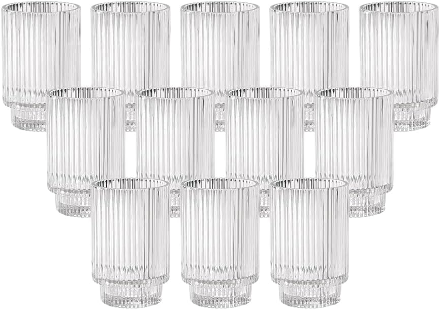 Serene Spaces Living 5in Clear Ribbed Glass Votive Holder, Decorative by SereneSpacesLiving