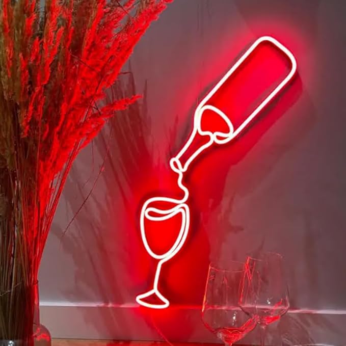 LED Wine Glass Neon Sign by BELISAMA