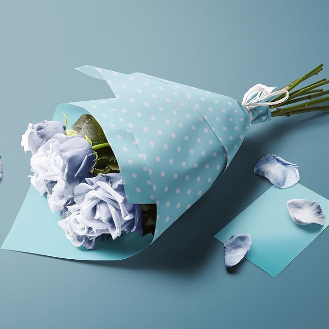 Flyhill Blue Wrapping Paper, Reversible Gift Wrap Paper - Image 4