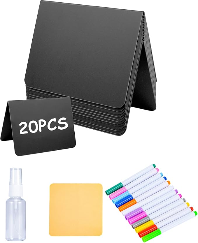 20PCS Mini Chalkboard Signs for Food, Reusable and Reserved Table Signs by YZLIANGYUAN