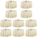 LTC LINENS 10 Pack 120 Inch Round Tablecloth Beige by LTCLINENS