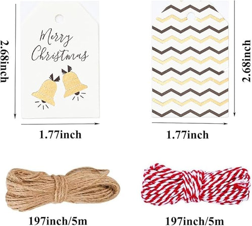 100 Pack Fashion Christmas Gift Tags， Xmas Fashion Gift Tags - Image 2