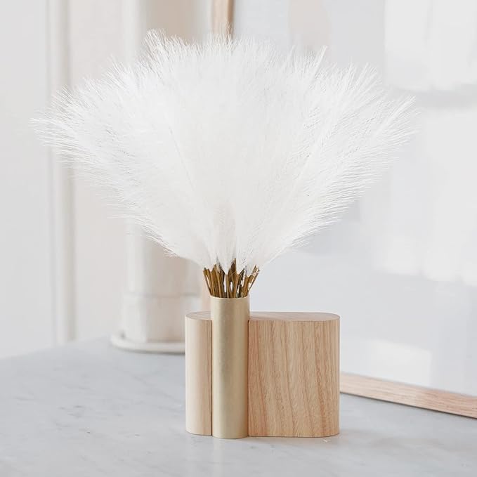 50pcs White Faux Pampas Grass Decor, 21.6" Short Artificial Pompous Grass - Image 7
