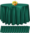 12 Pack 108 Inch Hunter Green Satin Tablecloth by fani