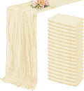 10FT 20 Pack Beige Cheesecloth Table Runner 20 x 120 Inch Long Rustic Gauze by FoliafeelHome