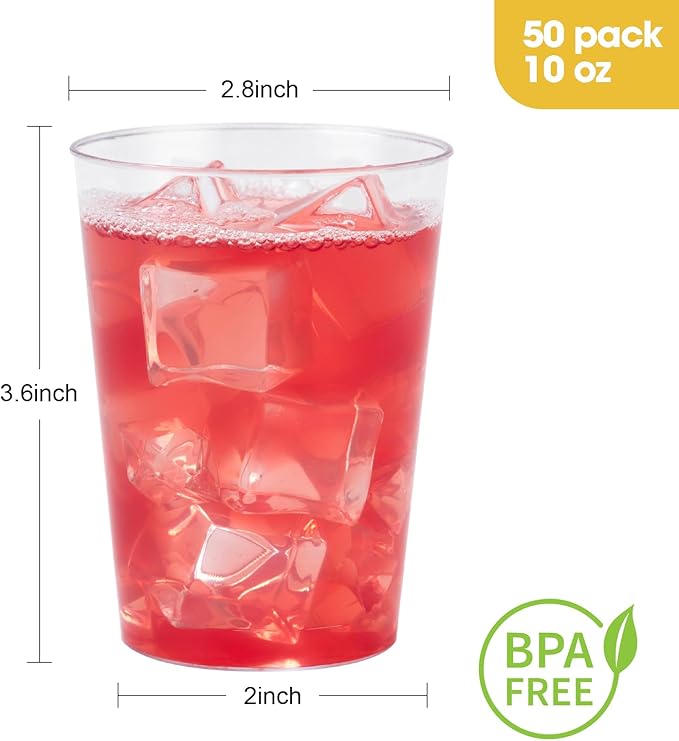 Goodluck 50PCS 10oz Clear Plastic Cups - Image 4