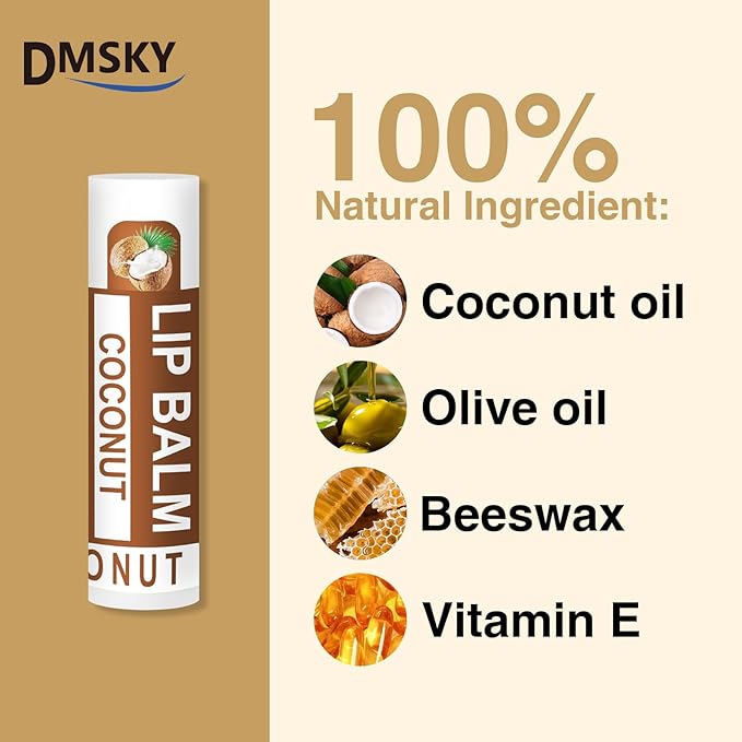 DMSKY Natural Lip Balm Bulk 60 Pack, Moisturizing Lip Balm - Image 3