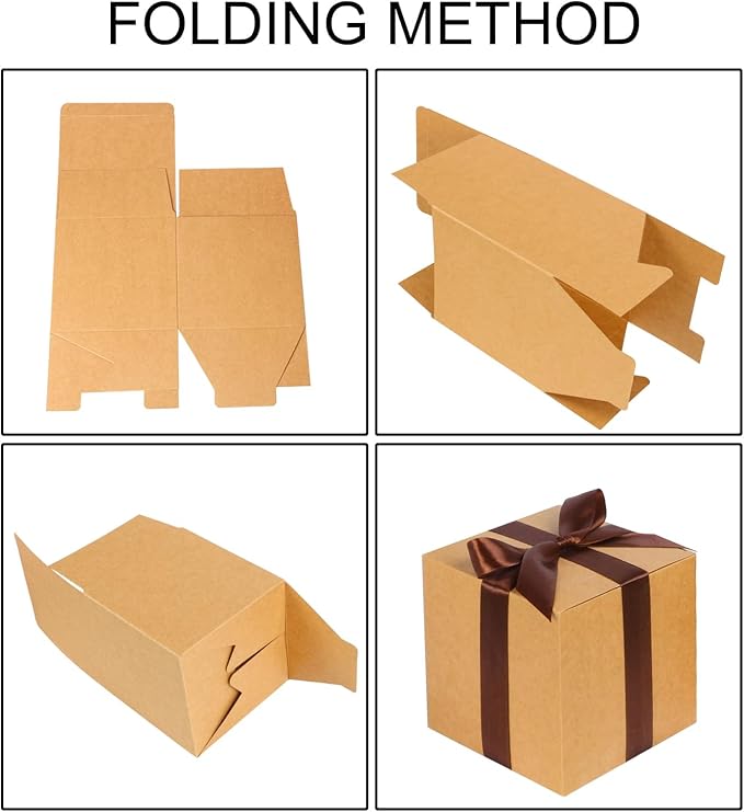 COTOPHER Small Gift Boxes 25 Pack 6x6x6 inches Brown Gift Boxes - Image 6