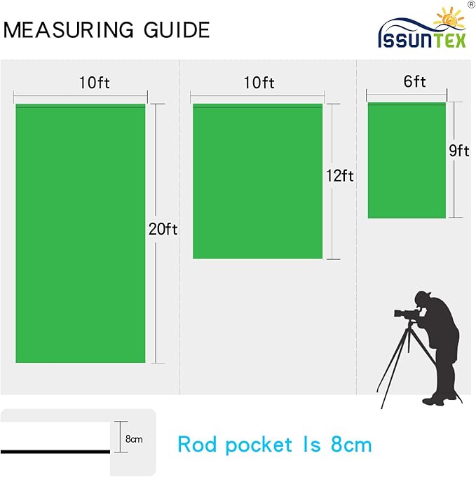 ISSUNTEX 10X12 ft Background Muslin Backdrop, Photo Studio, Collapsible High - Image 6