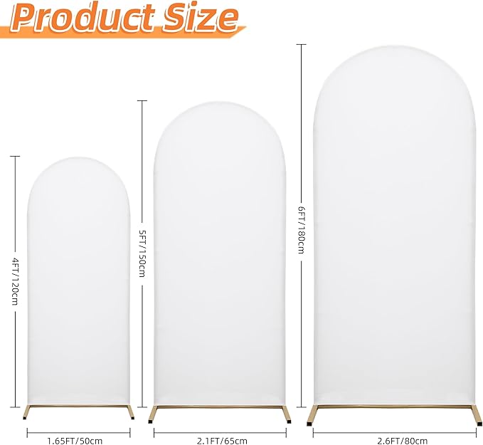 Wedding Arch Cover 6FT Arch Backdrop Cover Spandex Fitted Arch Cover - Image 2