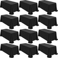 12 Pack Polyester Tablecloth 90 x 156 Inch Black Tablecloth by fani