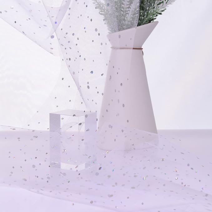 Glitter Tulle Rolls, 6” by 50 Yards Sequin Tule Netting Fabric Tulle - Image 5