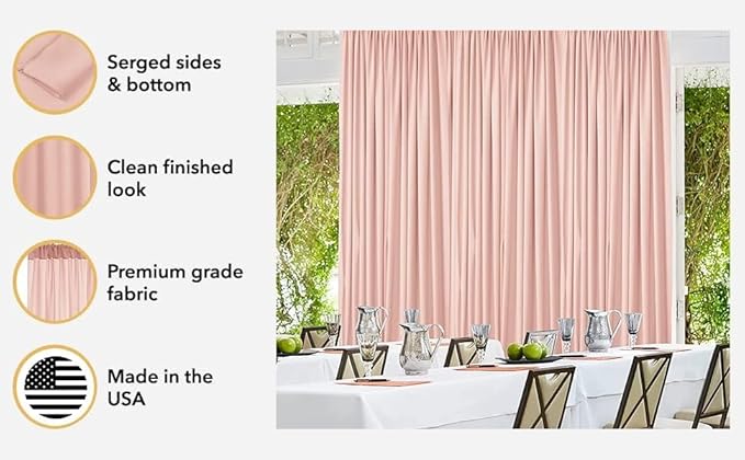 AK TRADING CO. 10 feet x 8 feet IFR Polyester Backdrop Drapes Curtains Panels - Image 7