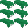 6 Pack Green Tablecloths for 6ft Rectangle Tables 60 x 102 Inch by REWOMC