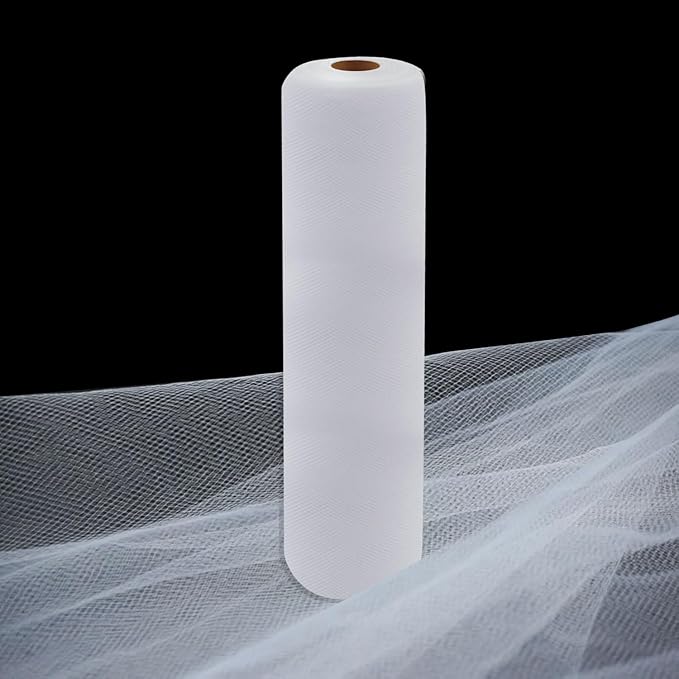 White Tulle Fabric Rolls 54 Inch by 10 Yards Fabric Tulle Bolt by IONTACH
