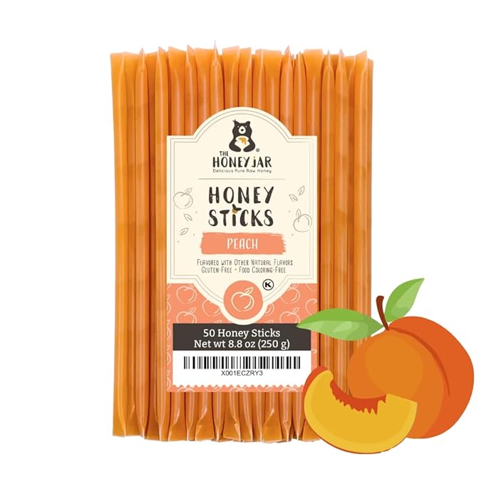 The Honey Jar Peach Flavored Honey Sticks by TheHoneyJar