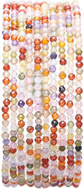 Faceted Mix Colored Zircon Stone Round Loose Semi Gemstone Beads by Beadia