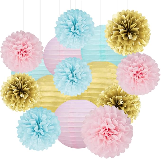 Gender Reveal Decorations Blue Pink by HongTongTong