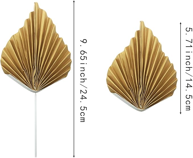 10PCS Paper Palm Fan Cake Toppers Palm Spear Leaves Fan Cupcake Toppers Craft - Image 2