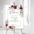 Burgundy Wedding Welcome Sign by Custom
