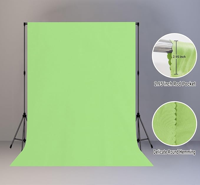 Light Green Screen Backdrop 5x7ft Grass Green Photography Background Meeting - Image 2