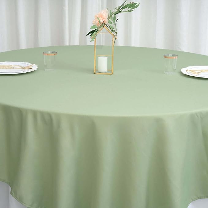 Efavormart 90" Sage Green Wholesale Linens Polyester Square Linen Tablecloth - Image 8