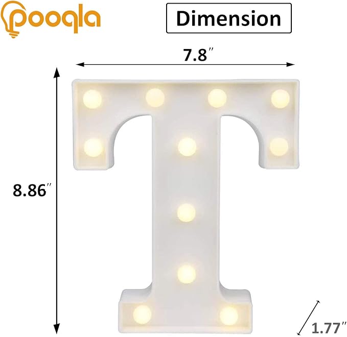 Pooqla LED Marquee Letter Lights Sign, Light Up Alphabet Letter - Image 3