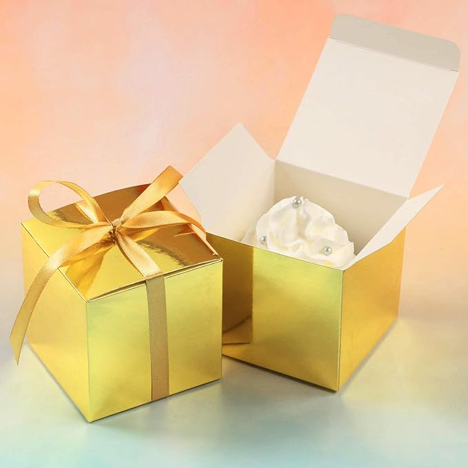 COTOPHER 25pcs Wedding Favor Boxes, Paper Gift Boxes 3x3x3 Inches Small Gift - Image 5