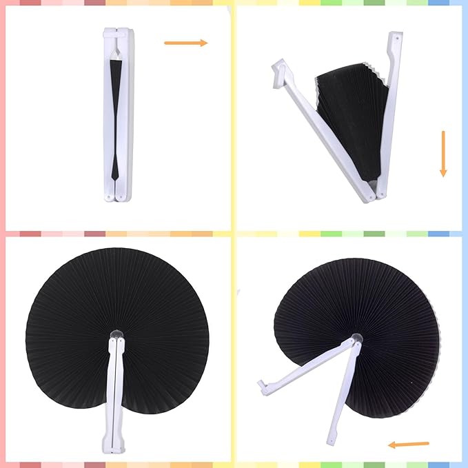 12 Packs Decorative Paper Folding Hand Fans Handheld - Image 6