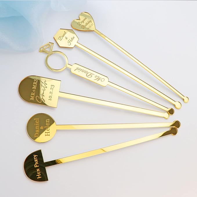 20Pcs Personalized Acrylic Stir Sticks, Custom Cocktail Swizzle Sticks Bar - Image 4