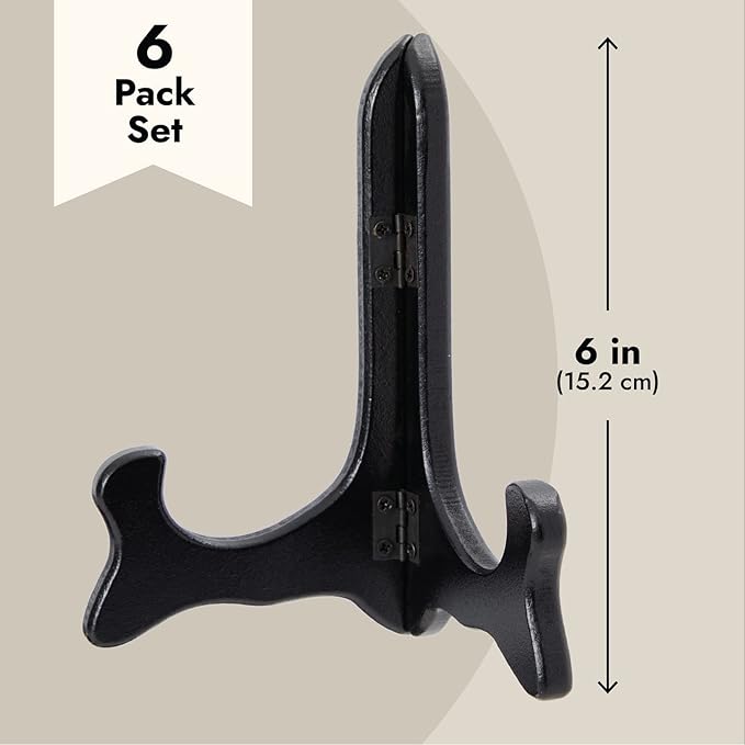 Juvale 6-Pack Wooden Plate Stands - Image 3