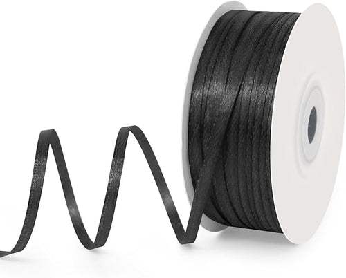1/8" Wide x 100 Yards Single Face Polyester Satin Ribbon, Satin Ribbon by KMERLIFE