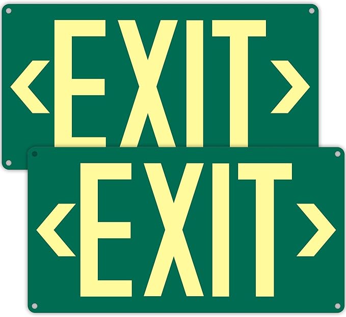 2Pack Photoluminescent Exit Sign Green by Bmytoo